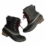 Sorel NEW slimpack II Lace Up Waterproof Boots Wedge Heel Black Size 6 Photo 0