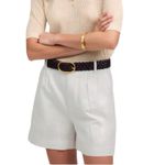 Madewell The Drapey Twill Pleated Shorts Womens Size 0 Off White Lyocell Linen Photo 3