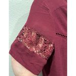 Kendall + Kylie Burgundy Short Sleeve Open Back Cropped Top Photo 3