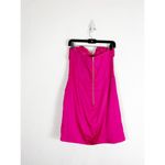 Revolve NWT  Bardot Trinity Corset Mini Dress Size 10 Deep Pink Satin Strapless Photo 11