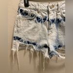 ZARA  High Waisted Tie Dye Distressed Jean Shorts Size 4 Photo 1