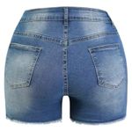 NWT ~ Women's Plus Size Stretch Denim & Lace Blue Jeans Shorts & Frayed Hem ~ 3X Photo 2