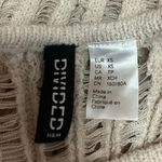 H&M Divided Beige Ladder Stitch Look Knit Sleeveless Lacing Sides Sweater Top XS Photo 2