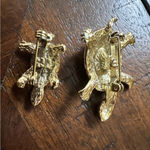 Vintage (2) Turtle Brown Shell Green Eyes Gold‎ Tone Pin Brooch Set Photo 5