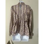 ASOS DESIGN Maternity Floral Ruffle Neck Long Sleeve Blouse Size US 6 Pink Photo 4