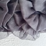 ZARA MAXI ORGANZA FLOWER BANDEAU TOP Black Sz Medium Blogger favorite Photo 5