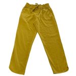 ZARA Pants Women X Small Yellow Tie Waist Crop Ankle Smocked Coastal Preppy Photo 1