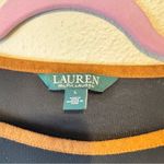 Ralph Lauren Lauren Black Short Sleeve Tee Shirt Womens L Brown Faux Suede Trim Photo 5