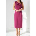 Sézane  Elea One Shoulder Blouse, Magenta, FR40/US8 Photo 6