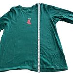 Life is Good  T Shirt Top W Large Christmas Stocking Green LS Heart Holiday Party Photo 6