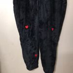 PINK - Victoria's Secret VS PINK Teddy One piece pjs Black w/Red Hearts cozy fall limited edition warm Photo 3