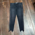 ZARA Z1975 Denim jeans with rhinestones on a sides skinny distressed hem sz 8 Photo 3
