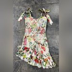 New! Rococo Sand Smocked Floral Ruffle Mini Dress Sz Large $440 Red Photo 1