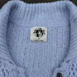 Free People Light Blue  We the Free Care FP Snowdrift Crochet Knit Sweater Photo 2