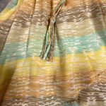 Romantic Midi Dress Sz 12 Tasseled Belt High Low Fairy Whimsy‎ Ruffle Hem Pastel Photo 13