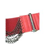 Dark Red Elastic Stretch Waist Belt Black Chain Detail Clasp Waist Cincher NEW Photo 1