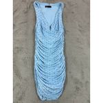 ZARA NWT  Light Blue Polka‎ Dot Sleeveless Ruched Bodycon Mini Dress size M Y2K Photo 10