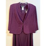 Alex Evenings  Shimmer Eggplant 2 Piece Jacket Cocktail Dress Size 14 Photo 1