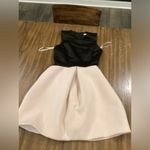 Halston Heritage  jacquard Fit Flare Color block puff cocktail Mini Dress 2 Photo 2