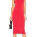 H:ours  Niall Midi Dress in Two Tone Red Small New Stretch Bodycon Photo 8