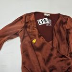 LPA Criss Cross Blouse in Cherry Brown Photo 6