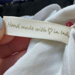 Japna  Womens Kiss Lip Print White Button Down Blouse Size Medium Cuff Sleeves Photo 5