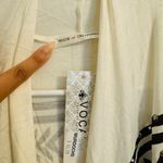 Vocal Cross Rhinestone Fringe Open Front Long Vest White M Photo 8