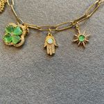 Lucky Charm Necklace‎ Green accents, 5 Charms, gold tone hardware, feels solid Photo 4