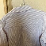 Denim&Co Purple seersucker Striped Shirt medium White Photo 4