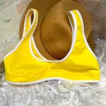 Topshop New Women’s Top Shop Yellow White Contrast Trim Crop 2 Piece Bikini Bathing Suit Photo 1