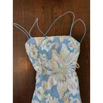 B Darlin Vintage B. Darlin Blue White Open Back Sparkly Fairy Maxi Gown Size 0 Photo 2