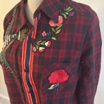 Sam Edelman  Patch Embellished Plaid Shirt Small Photo 3