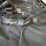 Black Full Length Dress Lace Top On Off Shoulder Bodycon Angel Fashions Formal Size L Photo 5