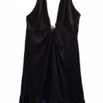 Guess Jeans Deep V Halter Dress Size Large Black SEXY Pluge mini Photo 0