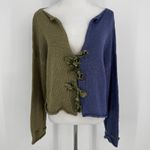 Vintage Tie Front Swetaer M/L Blue Green Fairy Grunge Lagenlook Artsy Whimsical Size M Photo 8