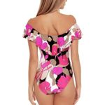 Trina Turk Off the Shoulder Lynx 12 Gemini Ruffle Swimsuit One Piece Floral Photo 3