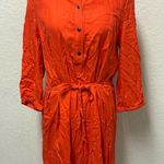 Lands' End NWOT Vibrant Orange Button-Up Dress Photo 0