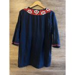 J.Crew  Navy Blue & Red Embroidered Floral Beach Tunic Dress Coverup Sz M Photo 9