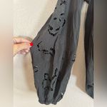 ASTR  The Label Black Boho Laser cut V Neck Button Down Blouse Medium $98 Photo 6