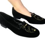 VINTAGE 1990'S VANELI BLACK VELVET & LEATHER "YORKIE" LOAFERS (6.5) Photo 0