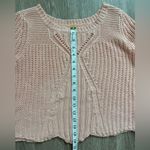 Aerie Sweater Womens MediumLight Pink Scalloped Hem Cropped Bell Sleeve Preppy Photo 9