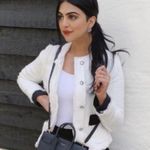 ZARA  Tweed Weave Blazer Jacket W/ Bejeweled Buttons White NEW Photo 2