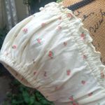 Abound  Yellow and Coral Floral Rose Cap Sleeve Blouse with Ruffled Tie Front NWT Photo 9