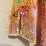 LeTarte embelished tropical swim cover cardigan top, cotton, pastel colors, S/M Size M Photo 3