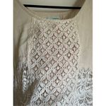 Maurice's Womens White Sheer Crochet Lace scoop neck top sz L boho beachy cottage Photo 4