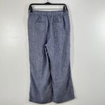 Jones New York 100% Linen Wide Leg Pants Blue Drawstring Casual Womens Medium Photo 2
