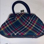 NESS..SCOTTISH BRAND TEAL WOOL PLAID TARTAN KISS LOCK HAND BAG Blue Photo 6