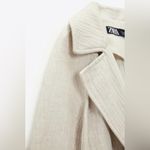 ZARA New Ivory Belted Linen Blend Lapel Collar Christmas Holiday Trench Sz M Photo 9