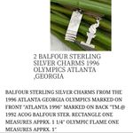 Sterling Silver 1996 Olympics BALFOUR  Charms Photo 11