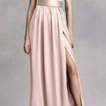 NWT Vera Wang White Dress One Shoulder Blush Pink Satin Formal Gown Size 10 NEW Photo 15